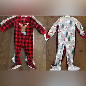 NWT carters toddler boy 2 piece pajamas fleece reindeer polar bear 18 months
